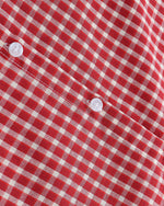 復古格紋短袖襯衫