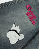 趣味刺綉牛仔褲