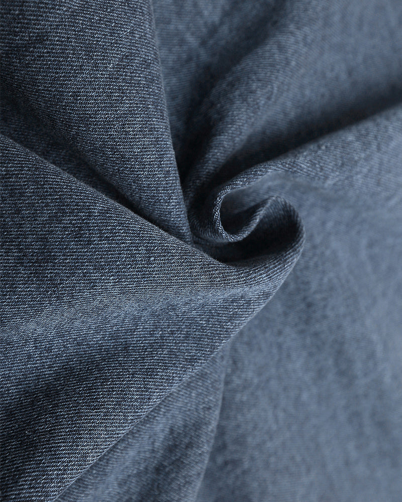 Retro fun denim long-sleeved shirt