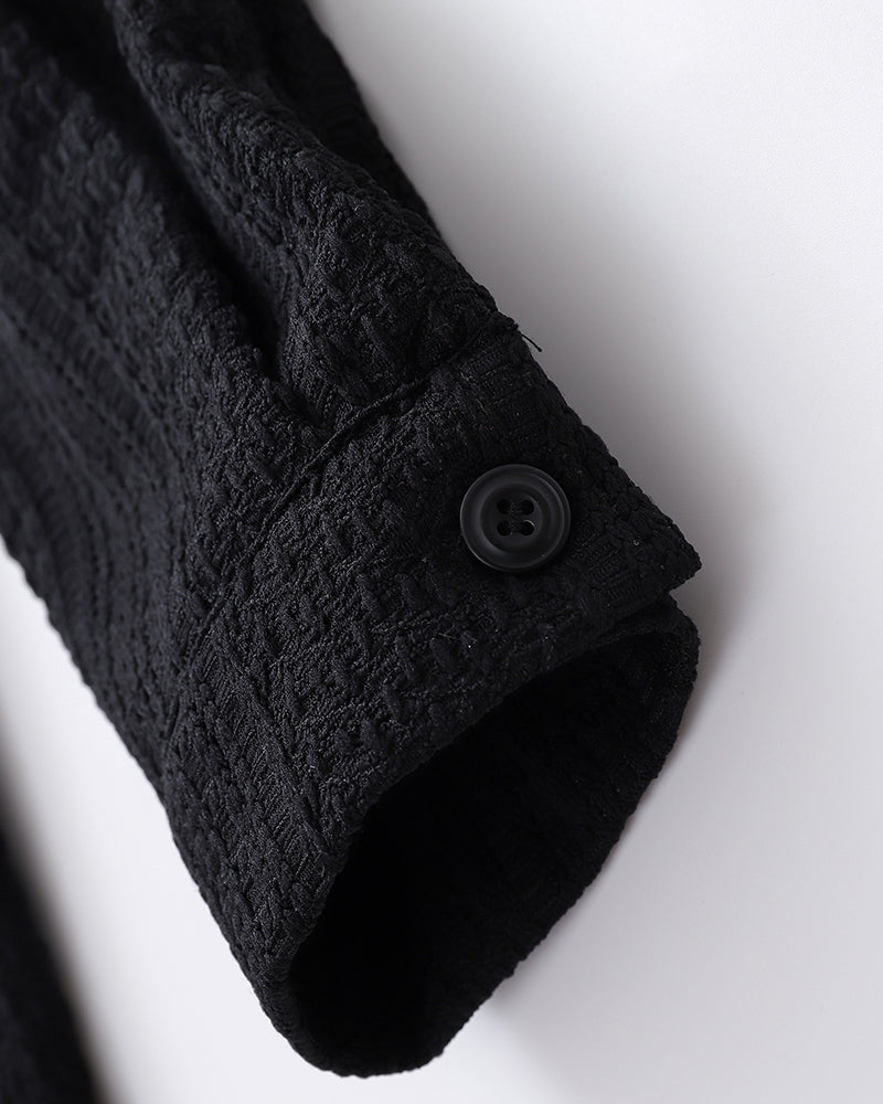 休閑情侶長袖襯衫