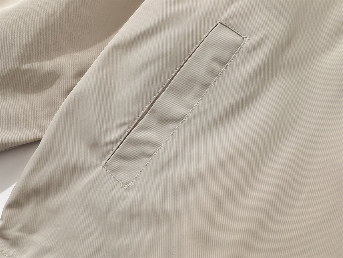 Retro embroidered stand collar jacket