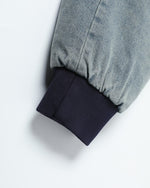 Patchwork cotton-padded denim jacket