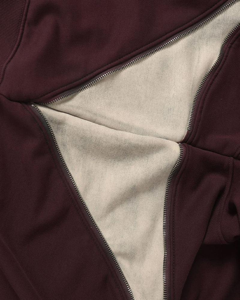 Unique color-blocked hooded sweatshirt jacket