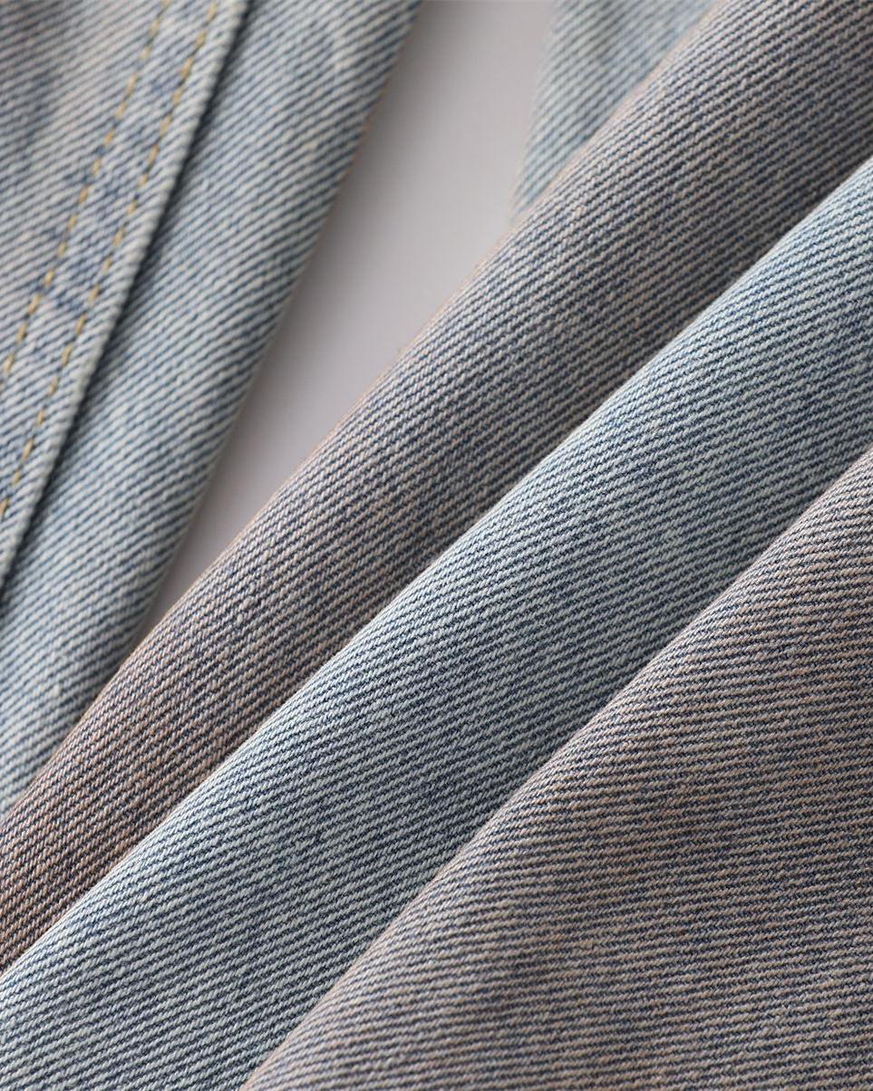 水洗休閑直筒牛仔褲