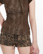 Retro patchwork short sleeves