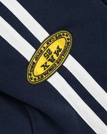 Embroidered striped stand-up collar coat