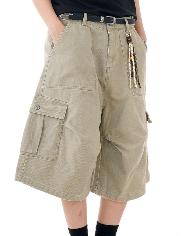 Retro multi-pocket cargo shorts