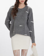 復古圓領套頭針織衫