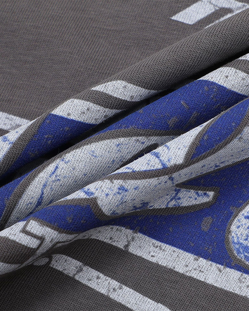 레트로 프린트 라운드넥 반팔