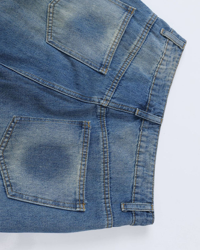 Loose casual denim cropped shorts