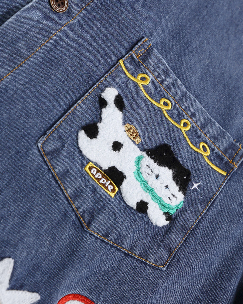 復古卡通短袖襯衫