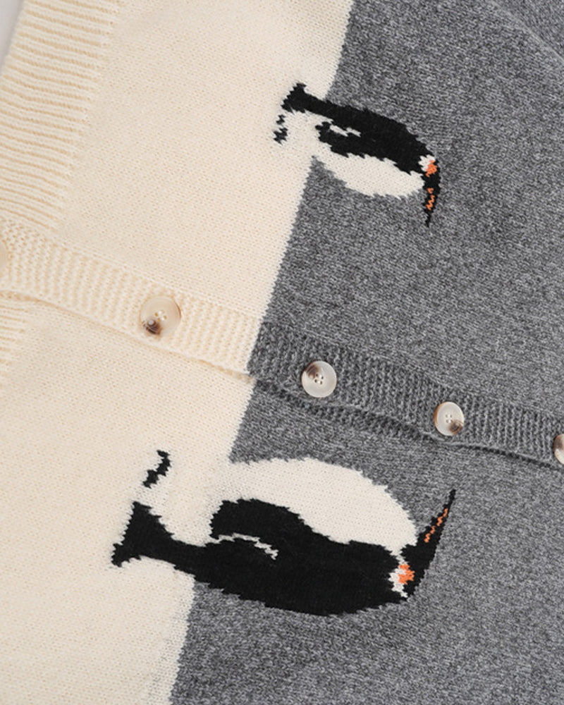 企鵝提花情侶外套