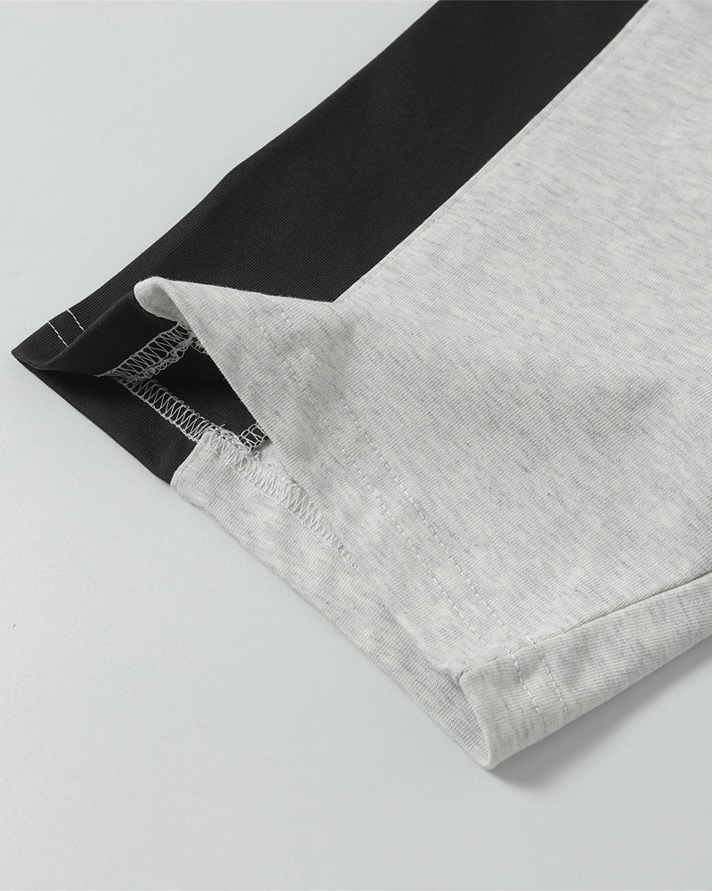 레트로 콘트라스트 반소매