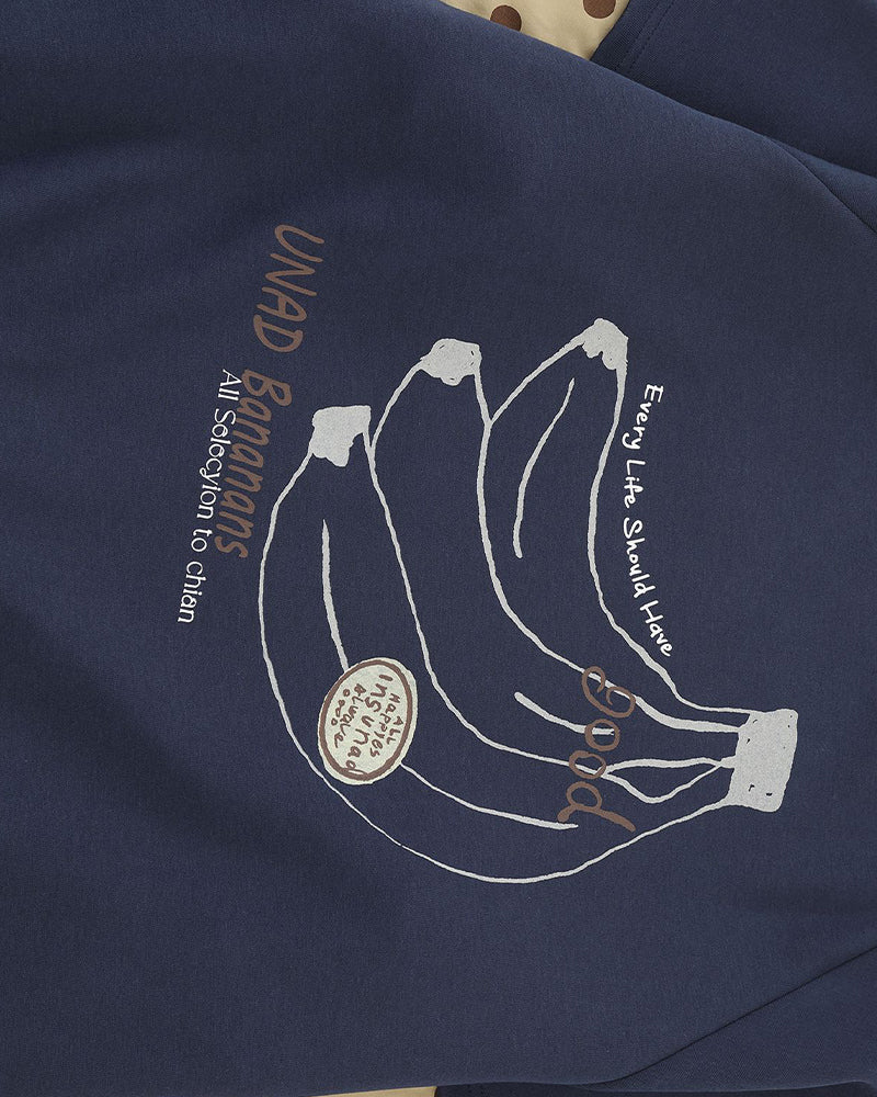 Hand-painted banana casual long-sleeved shirt