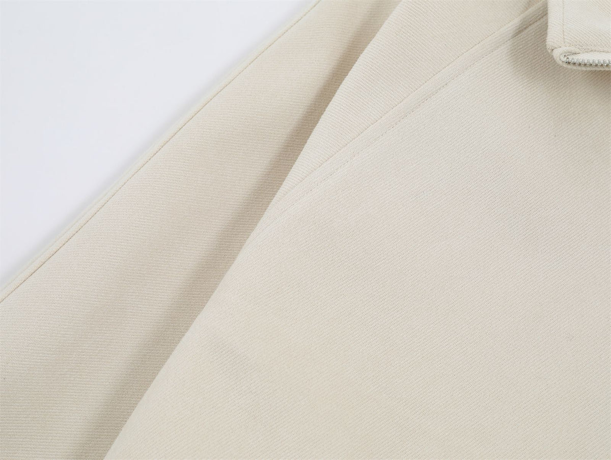 vintage badge stand collar jacket