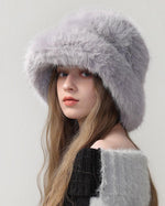 保暖純色毛絨帽
