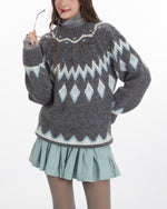 復古提花針織衫