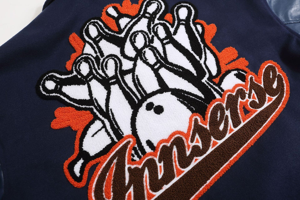 Spliced fun cartoon lapel baseball uniform