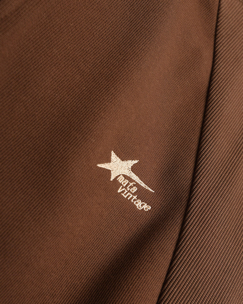 Embroidered zip-up hooded sweatshirt jacket