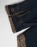 Spliced fake two-piece denim shirt