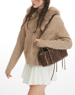 修身連帽針織衫外套(女款)