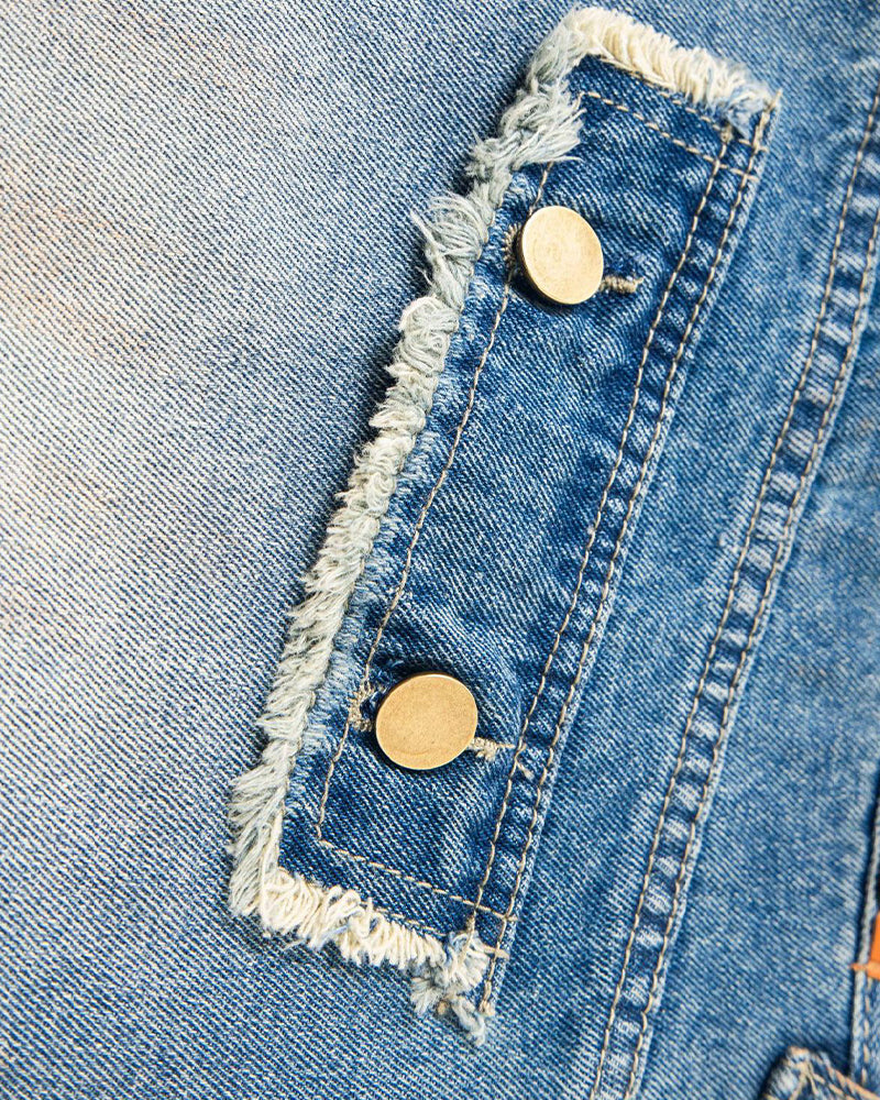 retro simple denim shorts