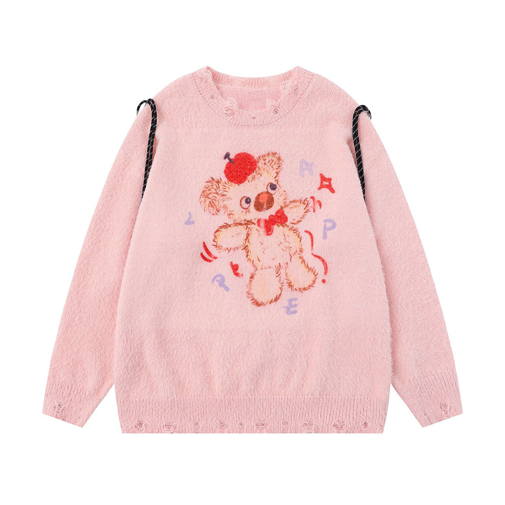 雙肩包玩偶情侶針織衫