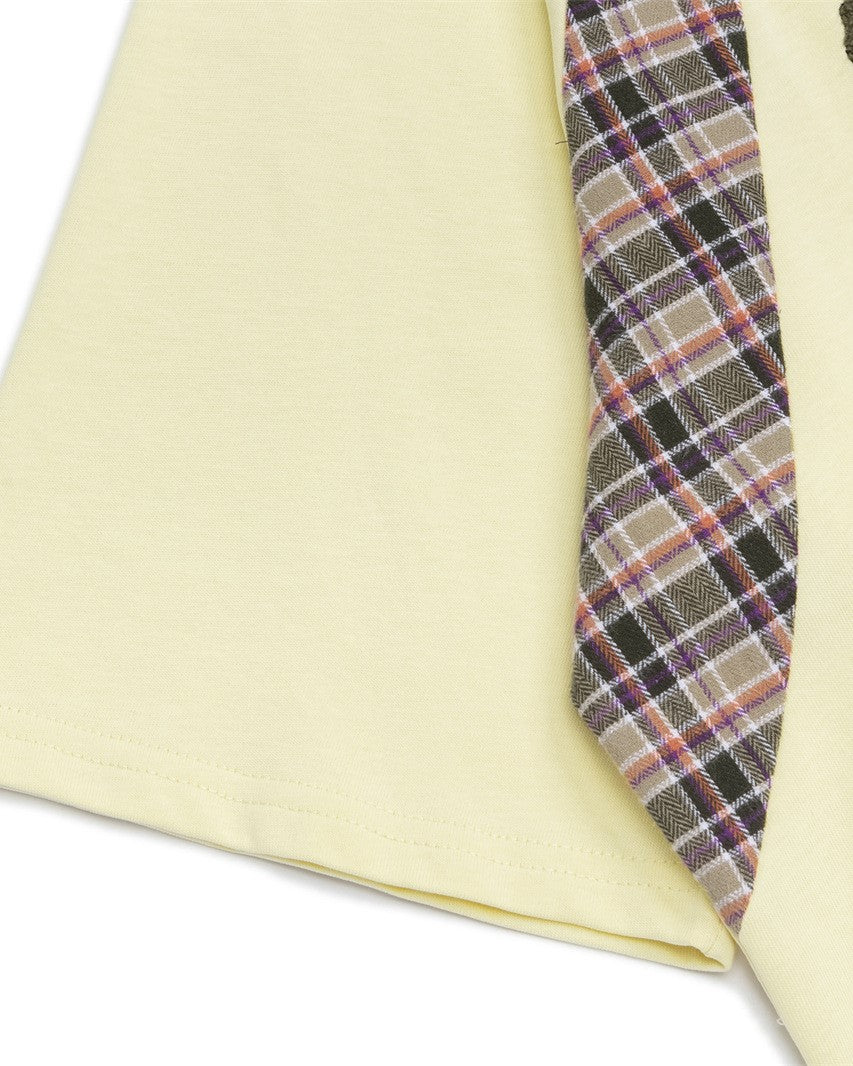 문자 자수 짧은 소매