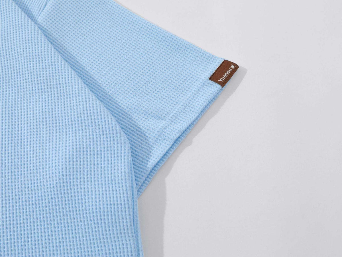 復古拼接polo領短袖