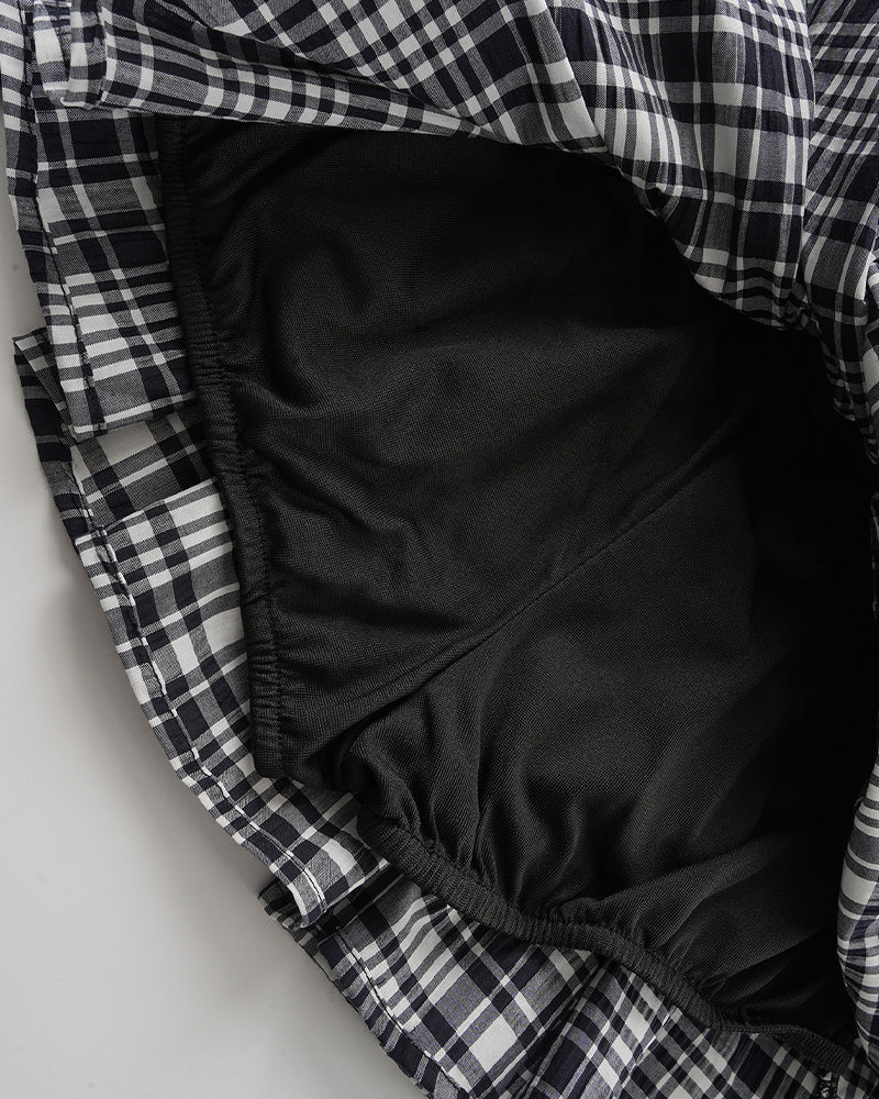 Multi-layered patchwork short skirt