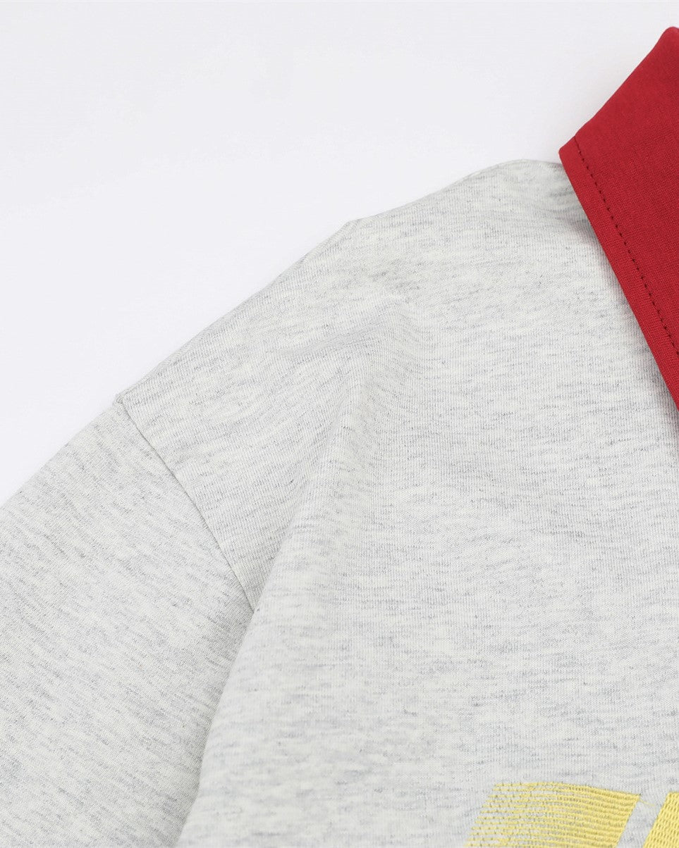 레트로 콘트라스트 라펠 반팔