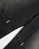 Retro patchwork denim trousers