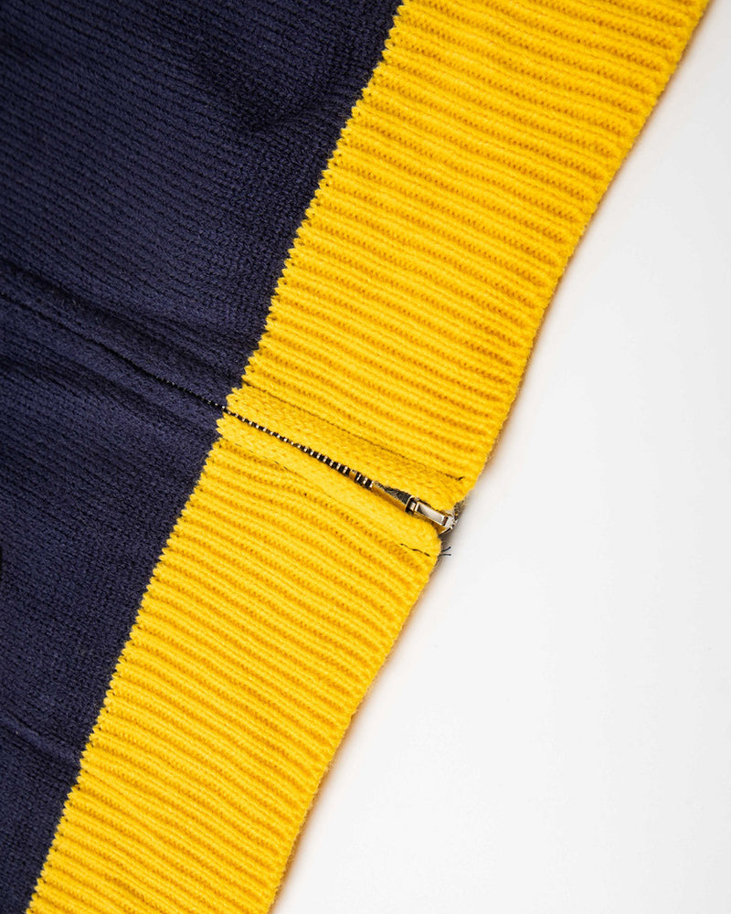 Contrast color panel sweater