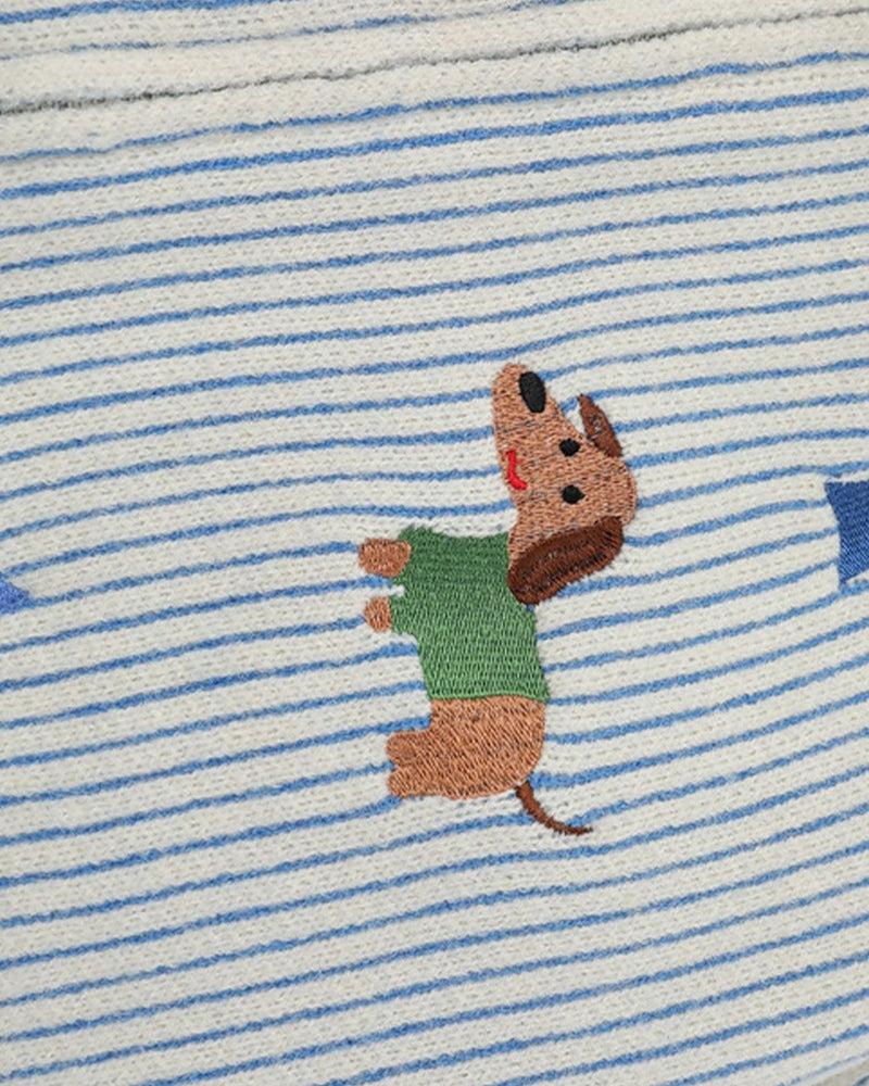 귀여운 강아지 자수 스웨터