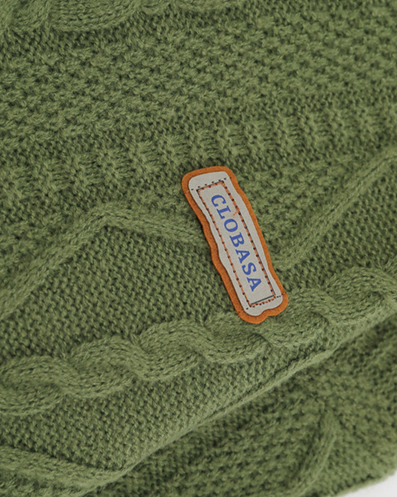 Contrast color crew neck sweater