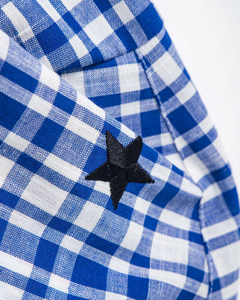 Retro casual plaid long-sleeved shirt