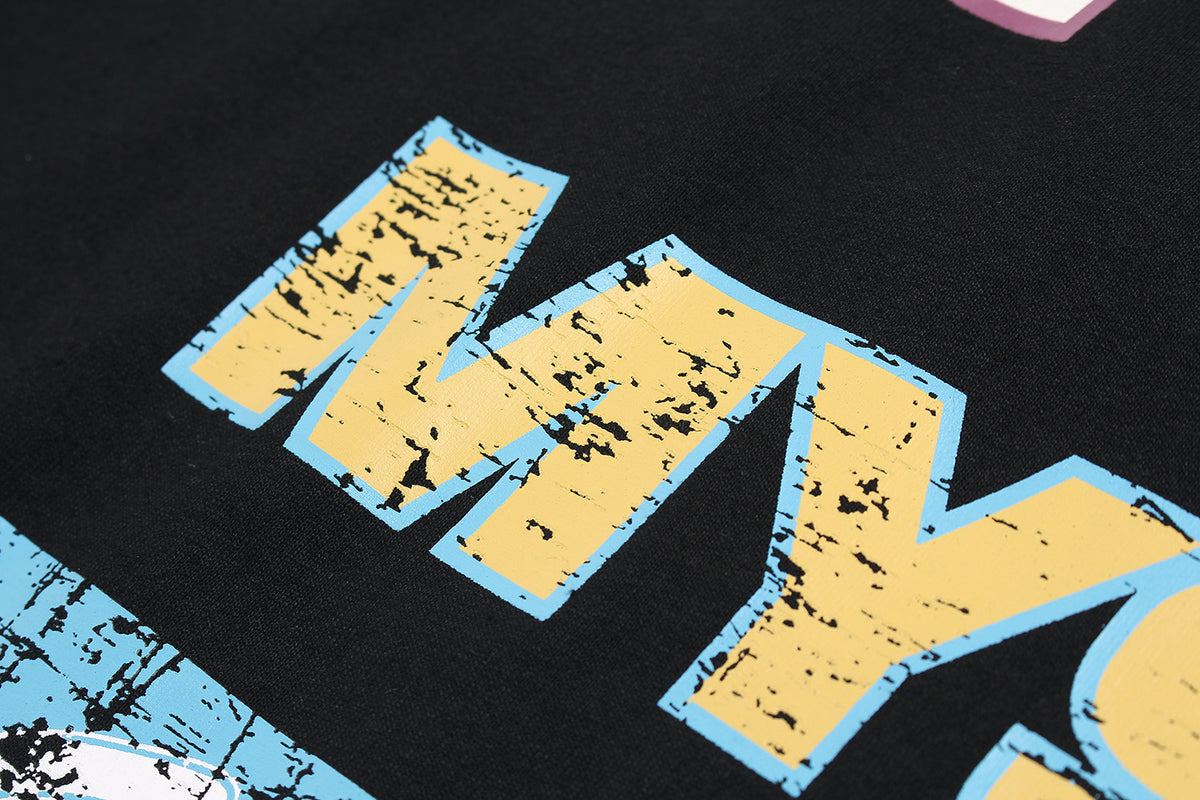 Vintage washed printed short sleeves