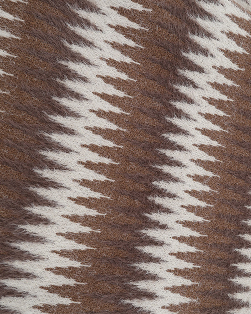 Contrast color panel sweater