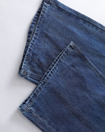 水洗牛仔直筒褲