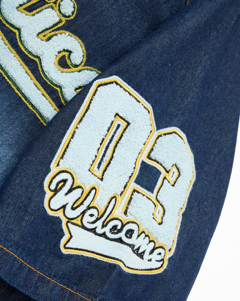 Retro denim short-sleeved shirt