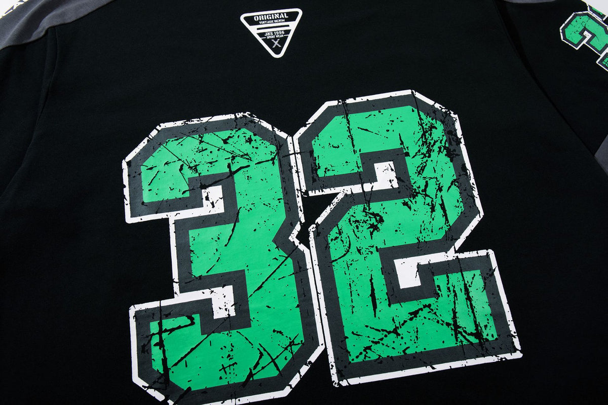 Contrast color printed short sleeves