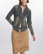 Retro denim casual shirt (women's style)