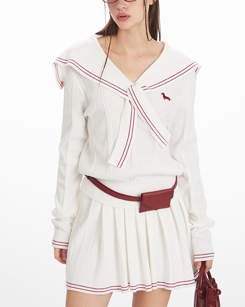 學院風百搭針織套裝(女款)