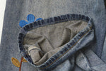 retro casual denim trousers