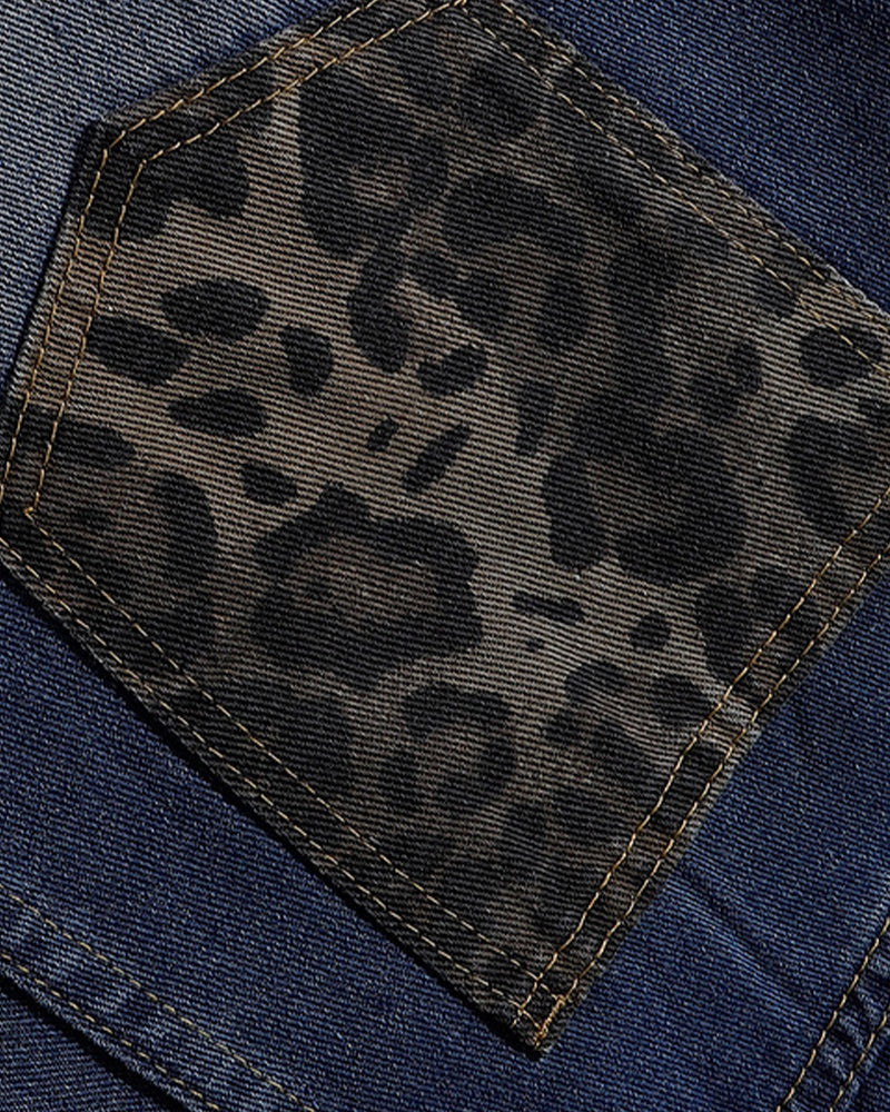 Panelled cargo cropped jeans