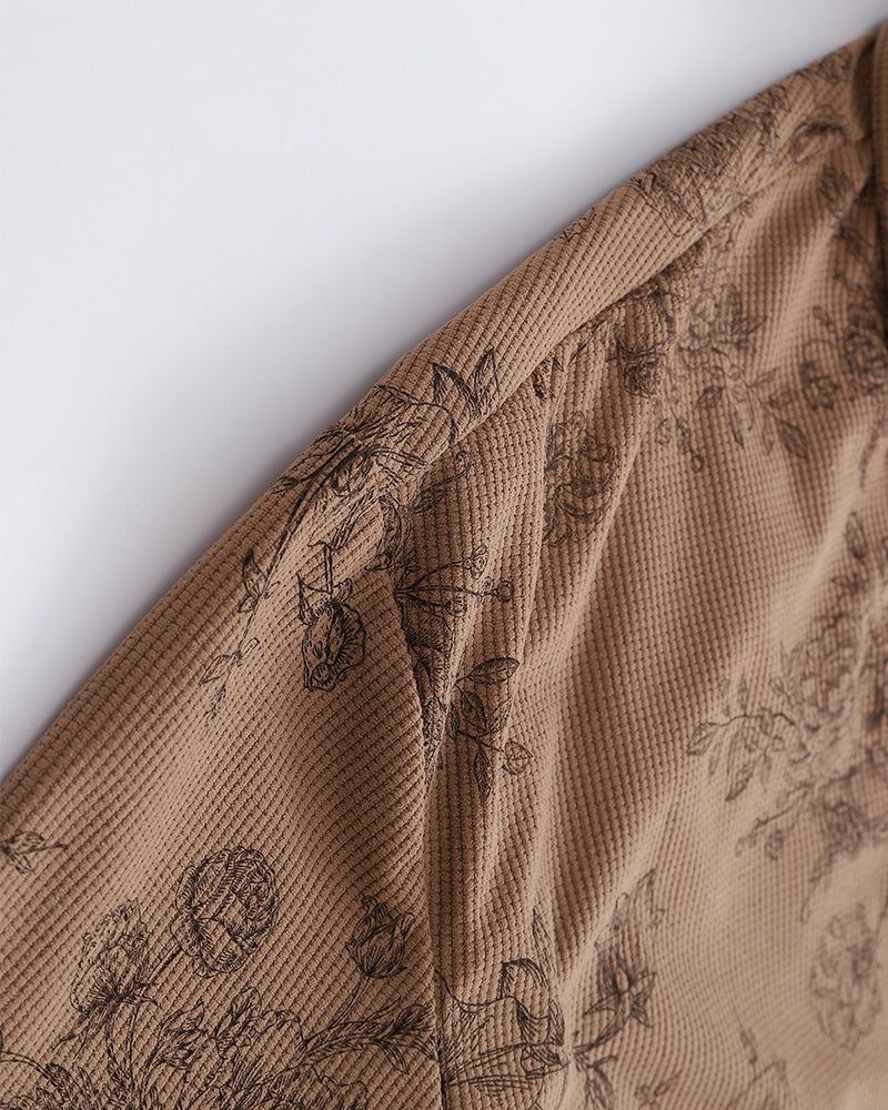 Floral Tie Long Sleeve Shirt