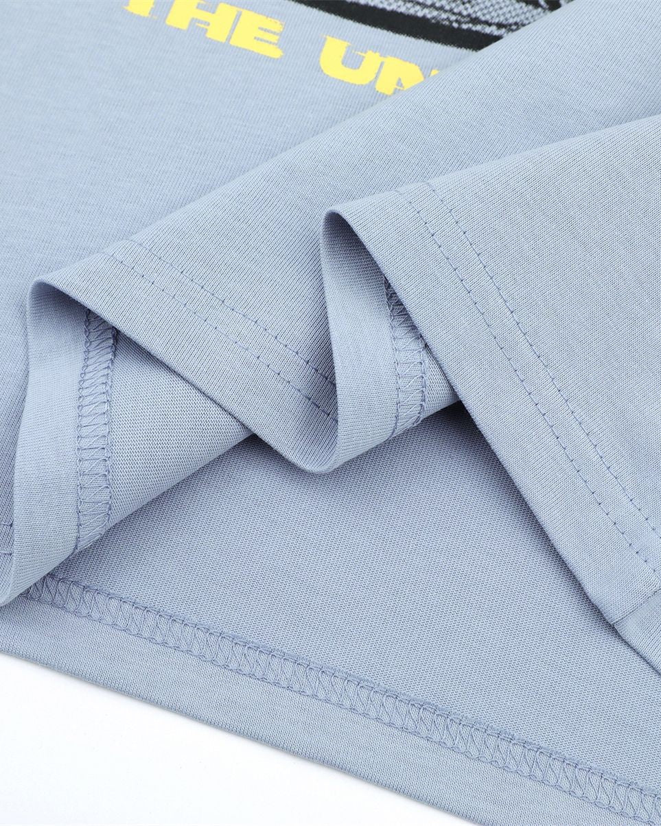 레트로 콘트라스트 프린트 반소매