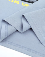 레트로 콘트라스트 프린트 반소매