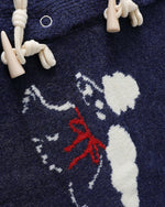 V넥 자카드 스웨터