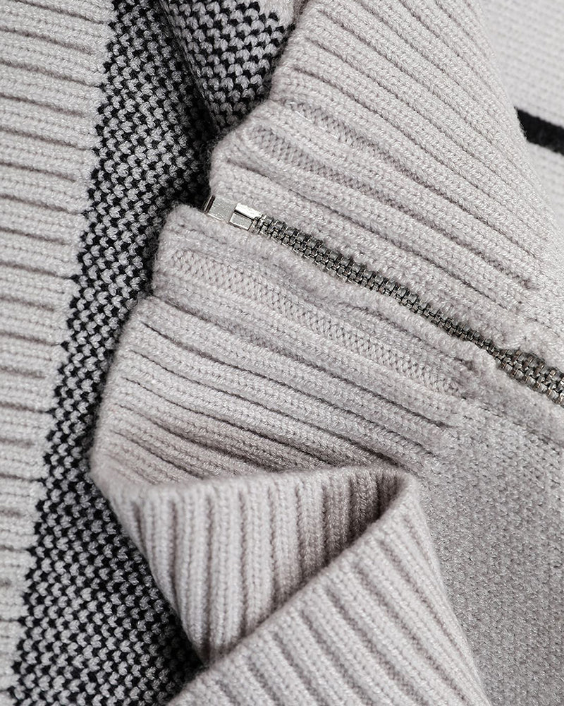 모터사이클 스타일 카디건 스웨터